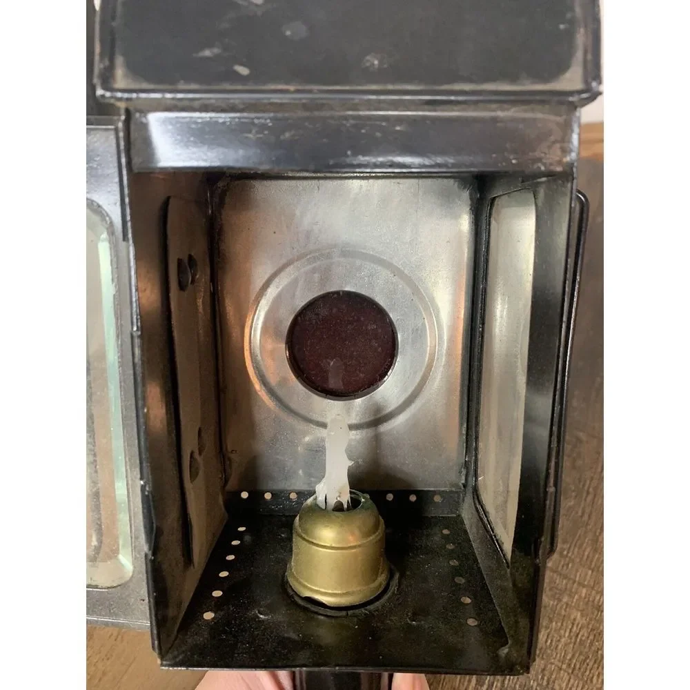 Antique? VVGC  Dutafil Patent Railway/Carriage Candle Lantern- Red Lens‎